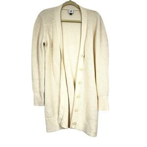 Cabi Cream Chunky Knit Cardigan Sweater Women S Duster Long Line Preppy Academia